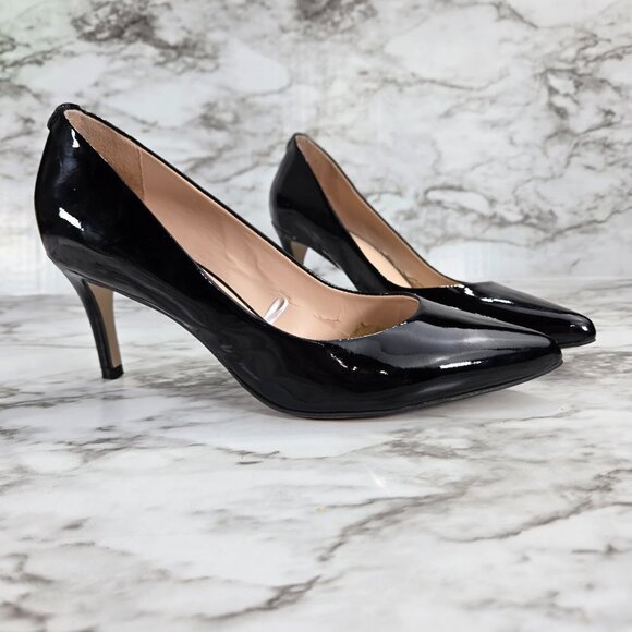Kate Spade Vida Black Patent Leather Pointed Toe Stiletto Heels - Picture 3 of 10